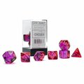 Time2Play Cube Gemini Translucent Red & Violet Dice with Gold Numbers, Set of 7 TI3305375
